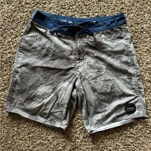 RVCA Gray and Blue Board Shorts for Swim or Surf